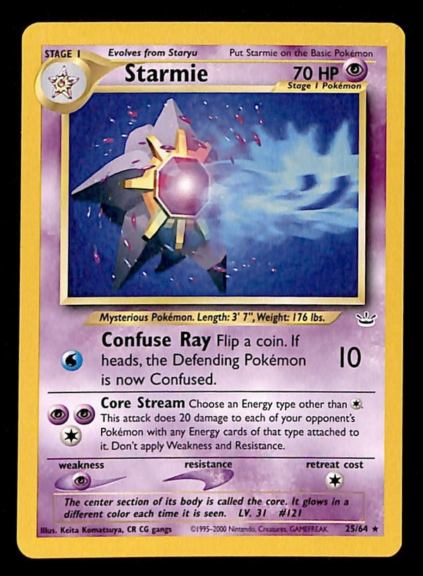 Starmie Rare Neo Revelation 25/64, EX Pokemon Card