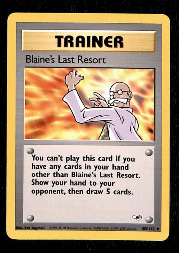 Blaine's Last Resort Gym Heroes EX, 105/132 Pokemon Card.