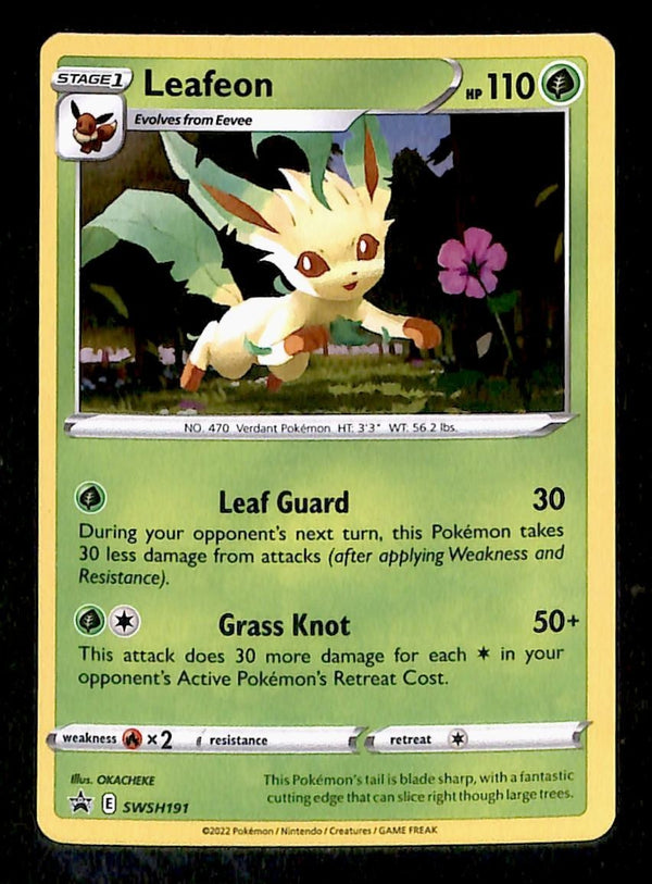 Leafeon Holo Promo SWSH191, NM PokemonCard