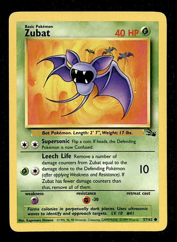 Zubat Fossil LP, 57/62 Pokemon Card