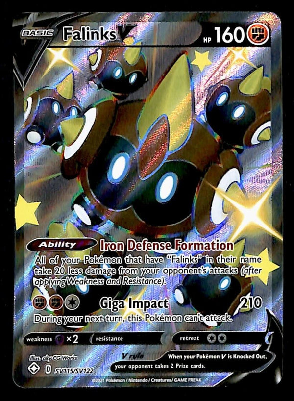 Falinks V Ultra Rare Shining Fates SV115/SV122, NM Pokemon Card Falinks V Ultra Rare Shining Fates SV115/SV122, NM Pokemon Card