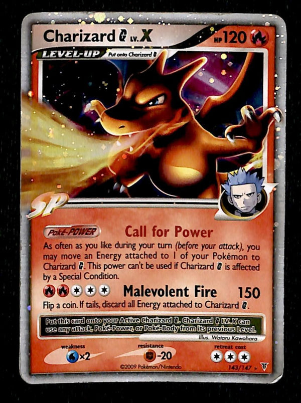 Charizard G LV.X Supreme Victors Holo 143/147, VG Pokemon Card