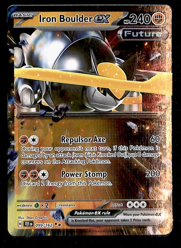 Iron Boulder ex Ultra Rare Temporal Forces 099/162, NM Pokemon Card