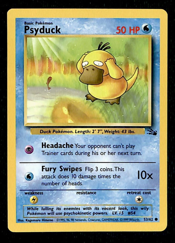 Psyduck Fossil LP, 53/62 Pokemon Card