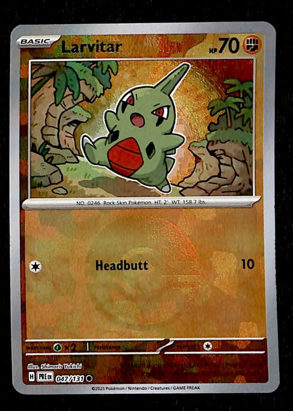 Larvitar Pokemon Prismatic Evoloutions 047/131, NM Pokemon Card