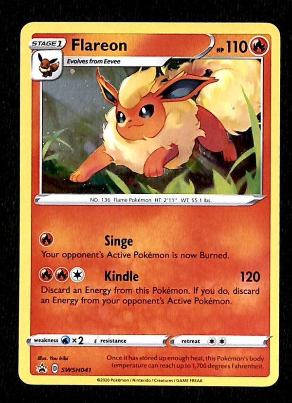 Flareon Holo Black Star Promo SWSH041, NM Pokemon Card