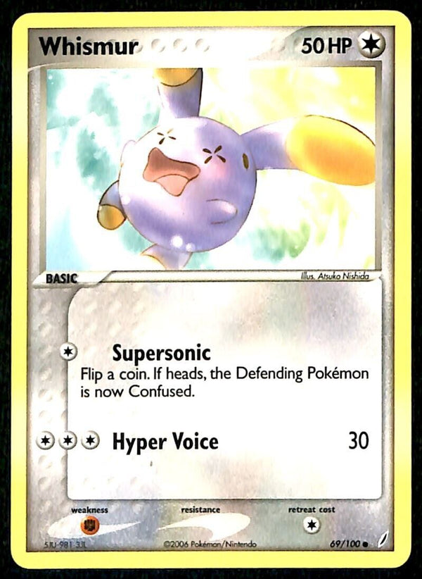 Whismur Crystal Guardians NM, 69/100 Pokemon Card