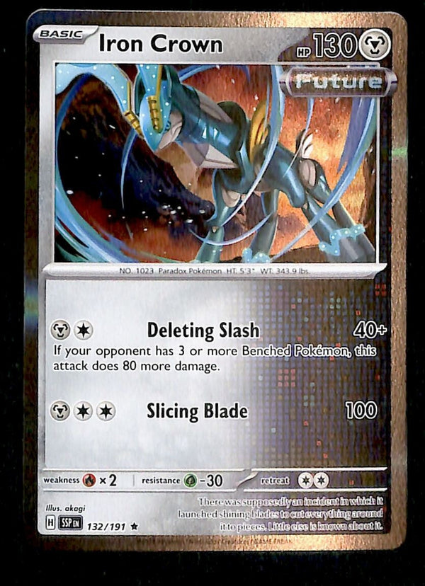Iron Crown Holo Surging Sparks 132/191, NM Pokemon Card Iron Crown Holo Surging Sparks 132/191, NM Pokemon Card