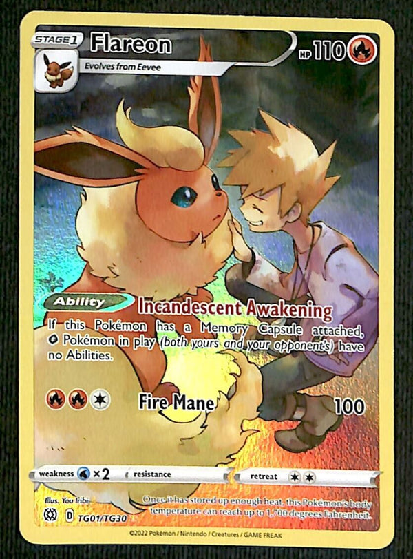 Flareon Trainer Gallery Brillint Stars TG01/TG30, NM Pokemon Card