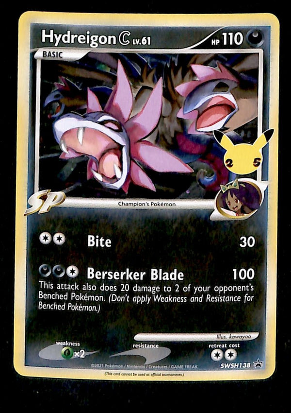 Hydreigon C Promo SWSH138 Celebrations 25th Anniversary, NM Pokemon Card