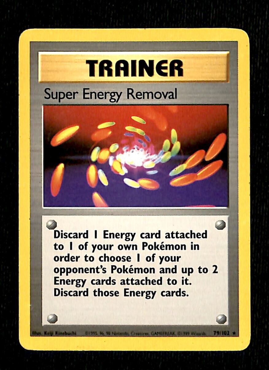 Super Energy Removal Base Set 1999 Unlimited Print EX, 79/102 Pokemon Card.