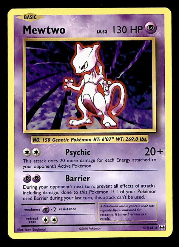 Mewtwo Evolutions 51/108, NM Pokemon Card