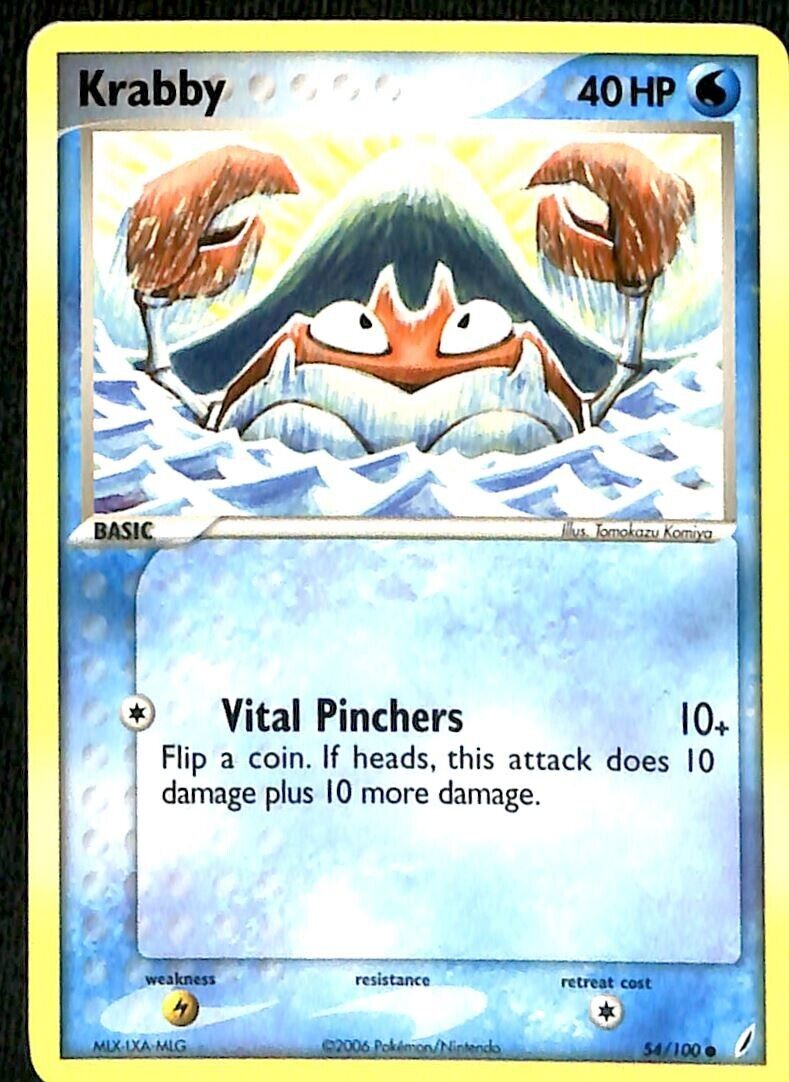 Krabby Crystal Guardians NM, 54/100 Pokemon Card