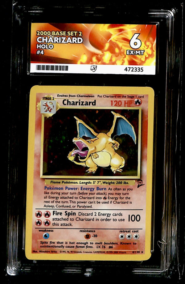 Charizard Holo Base Set 2  4/130, ACE 6 Pokemon Card