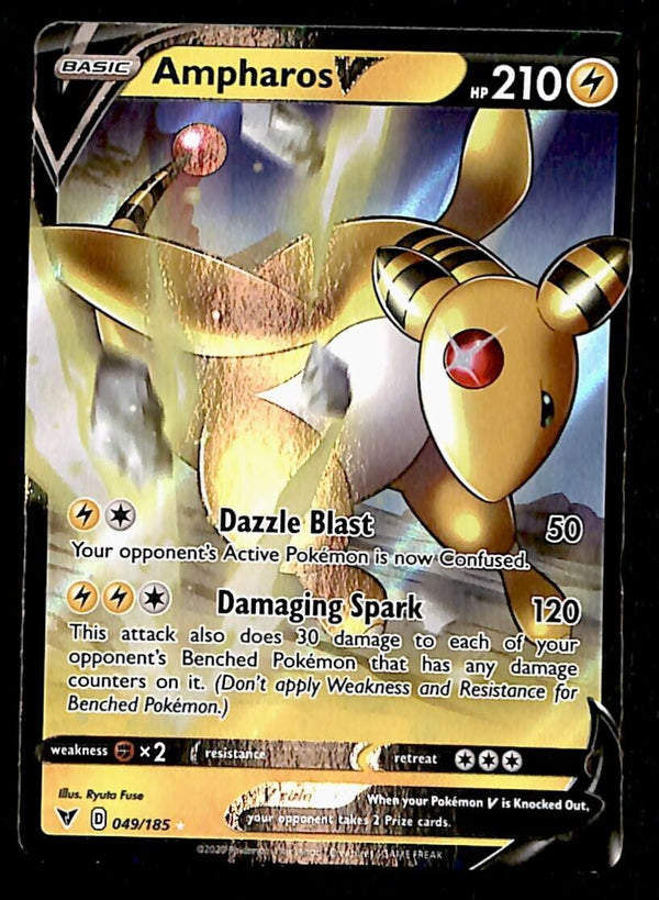 Ampharos V Ultra Rare Vivid Voltage 049/185, NM Pokemon Card