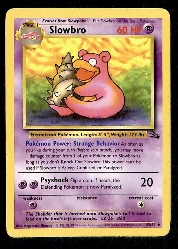 Slowbro Fossil LP, 43/62 Pokemon Card