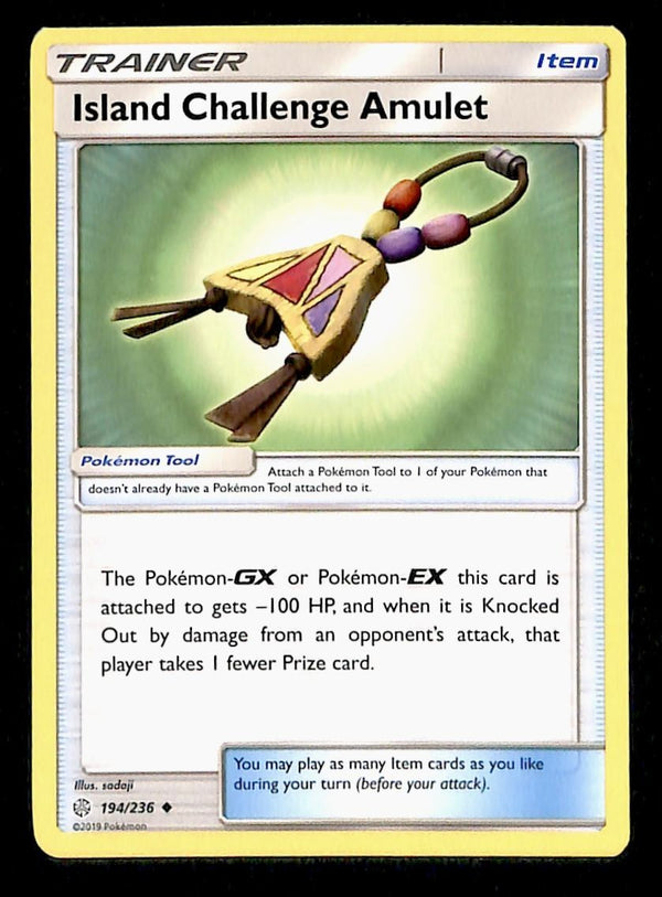 Island Challenge Amulet Trainer Common Unified Minds 194/236, NM Pokemon Card