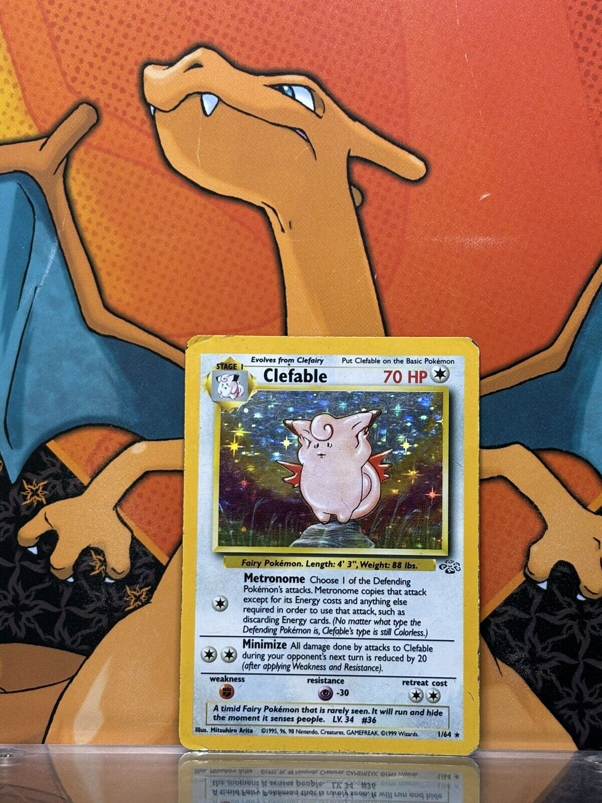 Clefable Holo Jungle VG, 1/64 Pokemon Card.