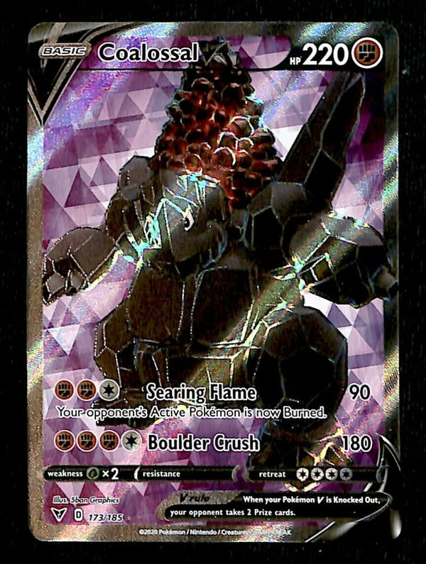 Coalossal V Full Art Vivid Voltage 173/185, NM Pokemon Card Coalossal V Full Art Vivid Voltage 173/185, NM Pokemon Card