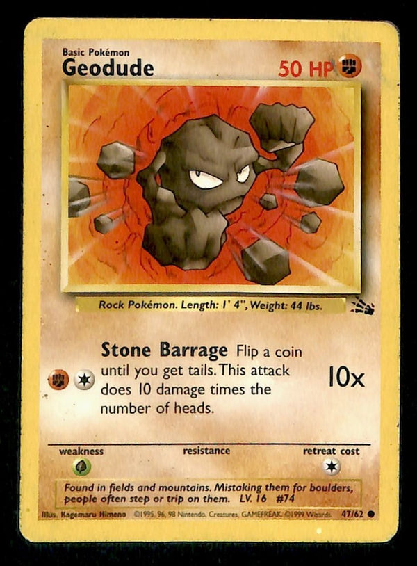 Geodude Fossil MP, 47/62 Pokemon Card