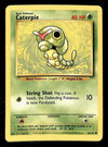 Caterpie Base Set 1999 Unlimited Print EX, 45/102 Pokemon Card.