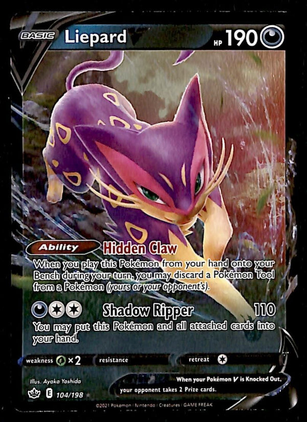 Liepard V Ultra Rare V Chilling Reign 104/264, NM Pokemon Card