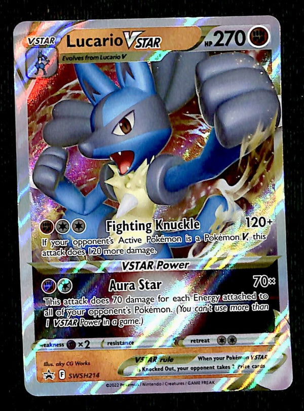 Lucario Vstar Black Star Promo SWSH214, NM Pokemon Card
