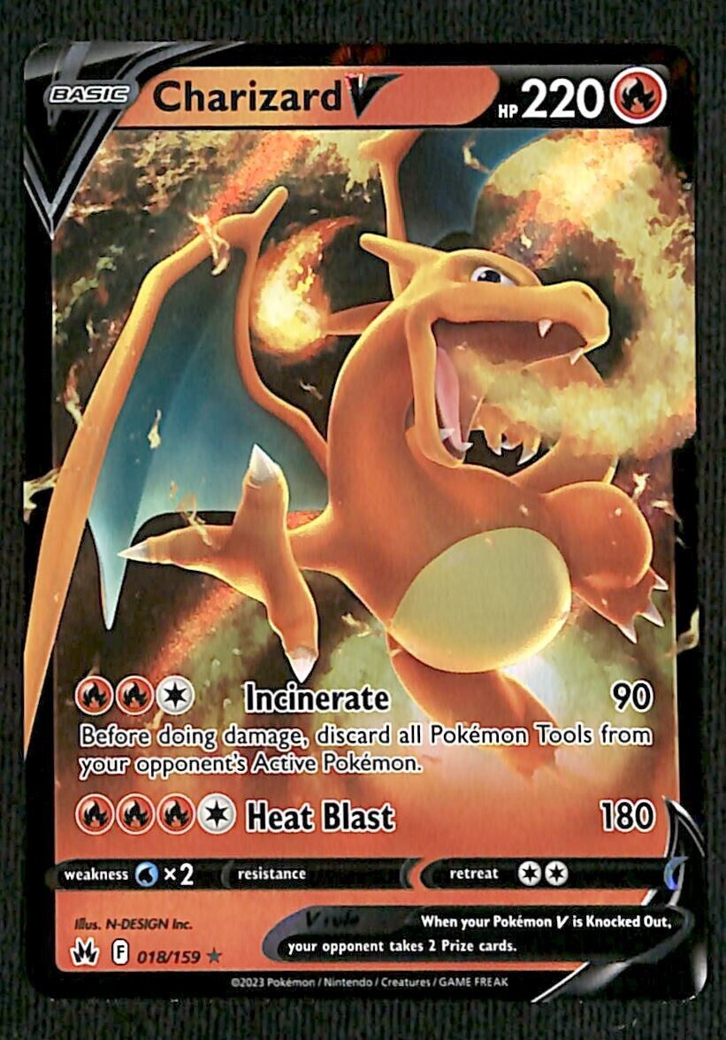 Charizard V Ultra Rare Crown Zenith 018/159, NM Pokemon Card