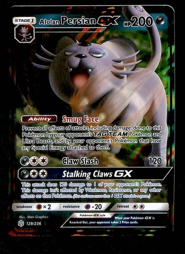 Persian GX Cosmic Eclipse 129/236, NM Pokemon Card
