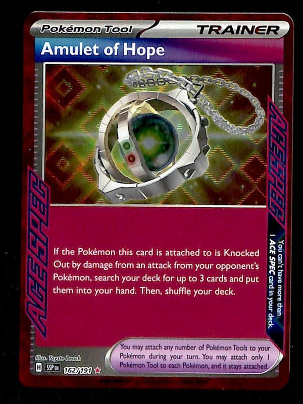 Pokmon TCG: Amulet Of Hope Ace Spec Card 162/191 - From Surging Sparks (Ungraded, NM) Pokemon Amulet Of Hope Card Pokmon TCG: Amulet Of Hope Ace Spec Card 162/191 - From Surging Sparks (Ungraded, NM) Pokemon Amulet Of Hope Card