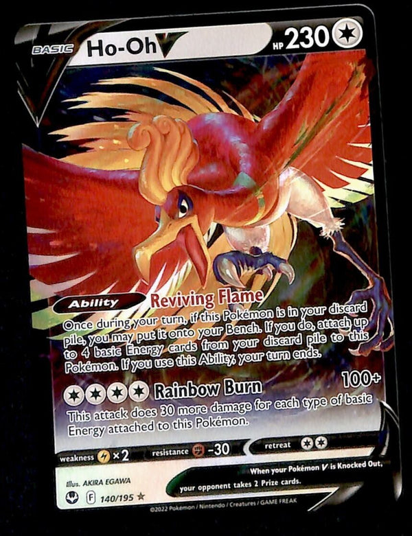 Ho-Oh V Ultra Rare Silver Tempest 140/195, NM Pokemon Card Ho-Oh V Ultra Rare Silver Tempest 140/195, NM Pokemon Card