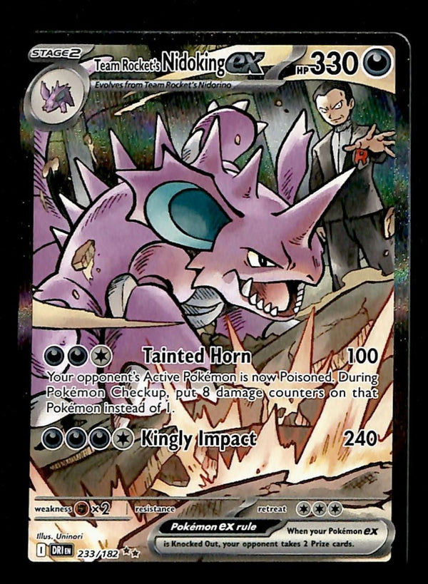 Team Rockets Nidoking Illustration Rare Destined Rivals NM, 233/182 Pokemon Card