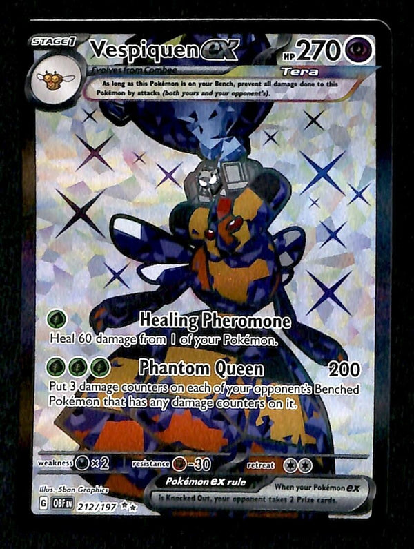 Vespiquen ex Obsidian Flames 212/197, NM Pokemon Card Vespiquen ex Obsidian Flames 212/197, NM Pokemon Card