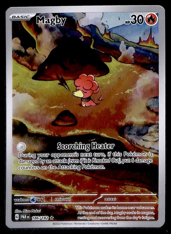 Magby Illustration Rare Paradox Rift 186/182,NM Pokemon Card