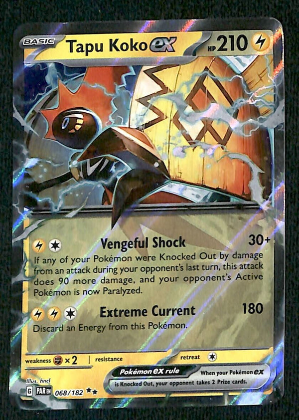 Tapu Koko ex Ultra Rare Paradox Rift 068/182, NM Pokemon Card Tapu Koko ex Ultra Rare Paradox Rift 068/182, NM Pokemon Card