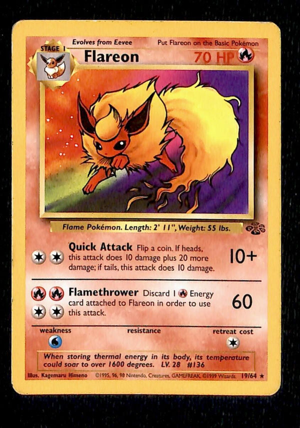 Flareon Jungle VG, 19/64 Pokemon Card