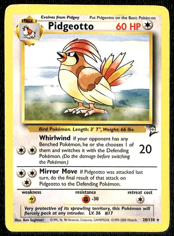 Pidgeotto Base Set 2 EX, 28/130 Pokemon Card