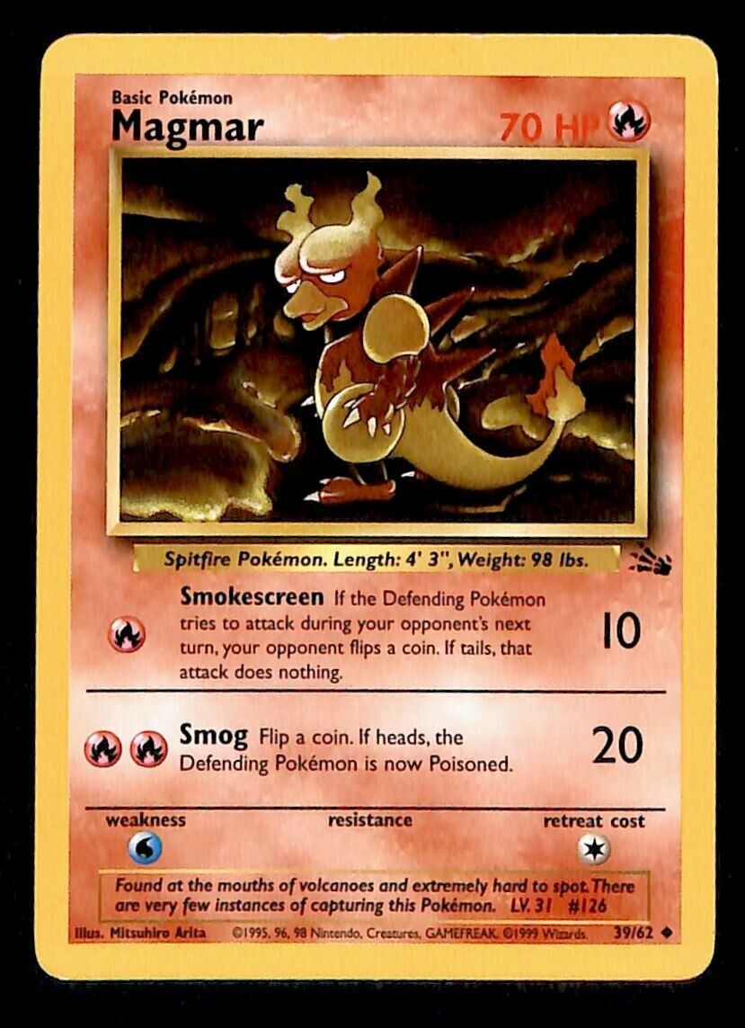 Magmar Fossil EX 39/62 Pokemon Card