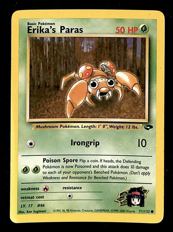 Erika's Paras Gym Challenge VG 71/132 Pokemon Card Erika's Paras Gym Challenge VG 71/132 Pokemon Card
