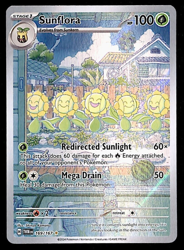 Sunflora Full Art Illustration Rare Twilight Masquerade 169/167, NM Pokemon Card