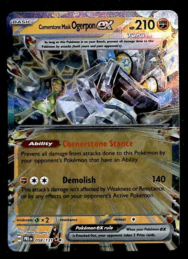 Cornerstone Mask Ogerpon ex Prismatic Evoloutions 058/131, NM Pokemon Card