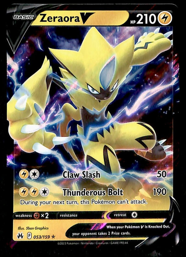 Zeraora V Ultra Rare Crown Zenith 053/159, NM Pokemon Card