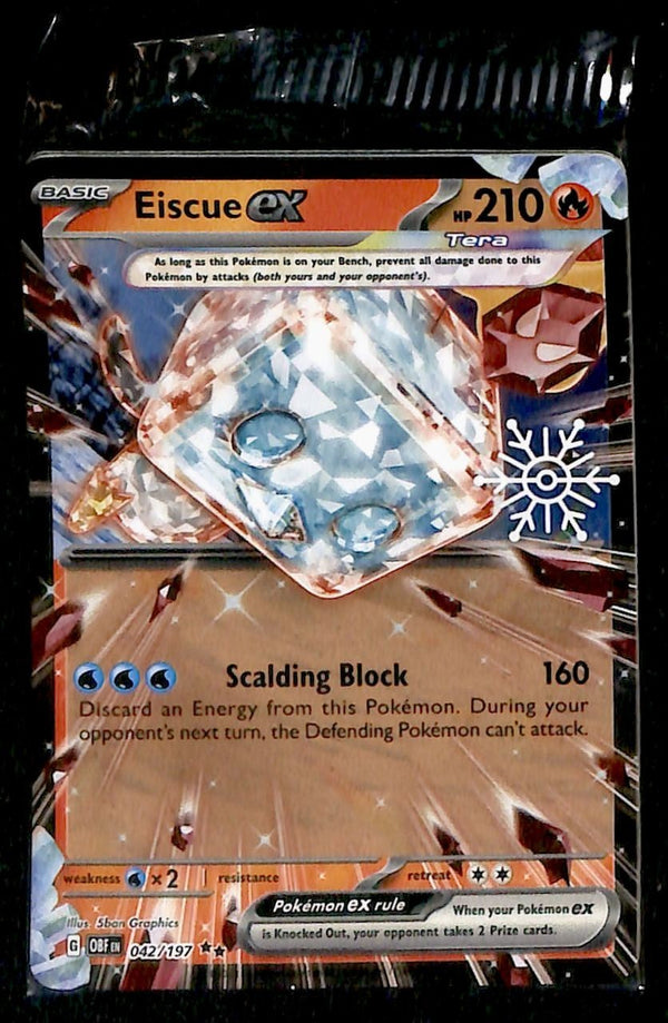 Eiscue ex Snowflake Stamp Obsidian Flames 042/197, SEALED Pokemon Card