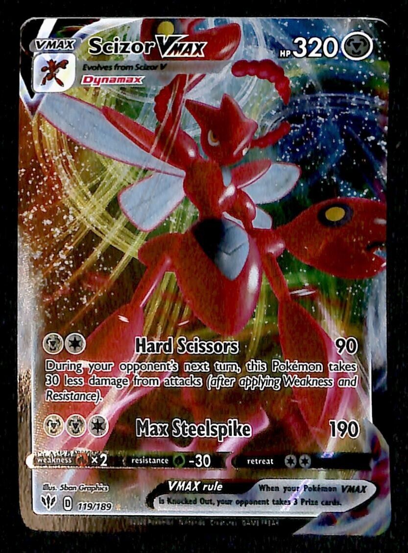 Scizor Vmax Ultra Rare Darkness Ablaze 119/189, NM Pokemon Card