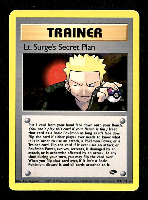 Lt surges Secret Plan Gym Challenge EX, 107/132 Pokemon Card