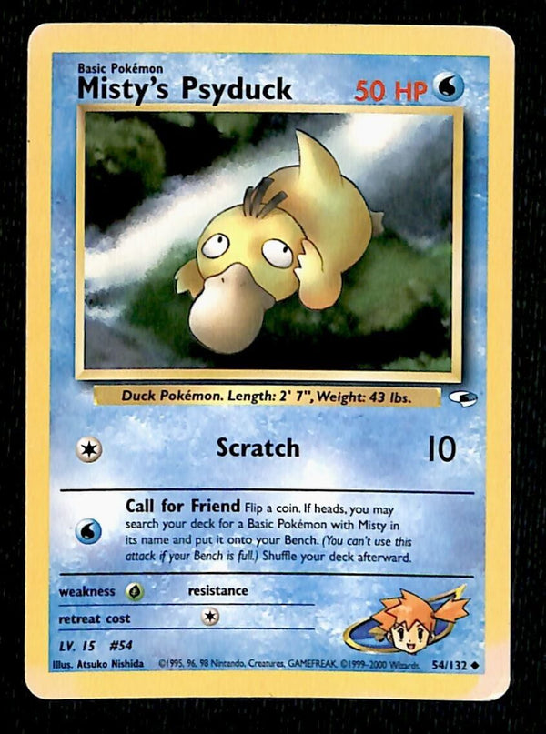 Misty's Psyduck Gym Heroes VG, 54/132 Pokemon Card.