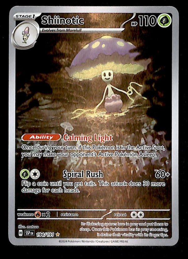 Shiinotic Illustration Rare Surging Sparks 194/191, NM Pokemon Card