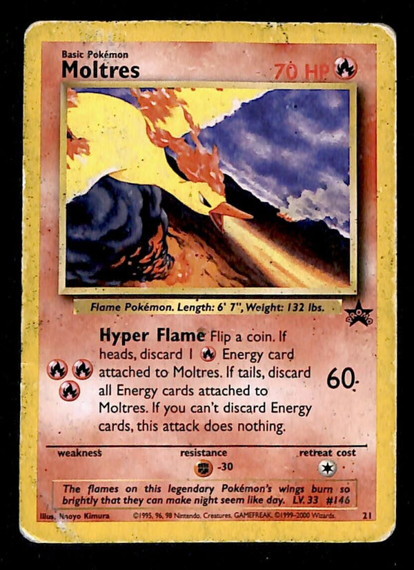 Moltres Black Star Promo 21, MP Pokemon Card