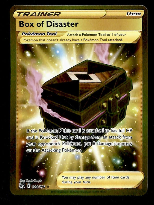 Box Of Disaster Gold Card Lost Origin 214/196, NM Pokemon Card Box Of Disaster Gold Card Lost Origin 214/196, NM Pokemon Card