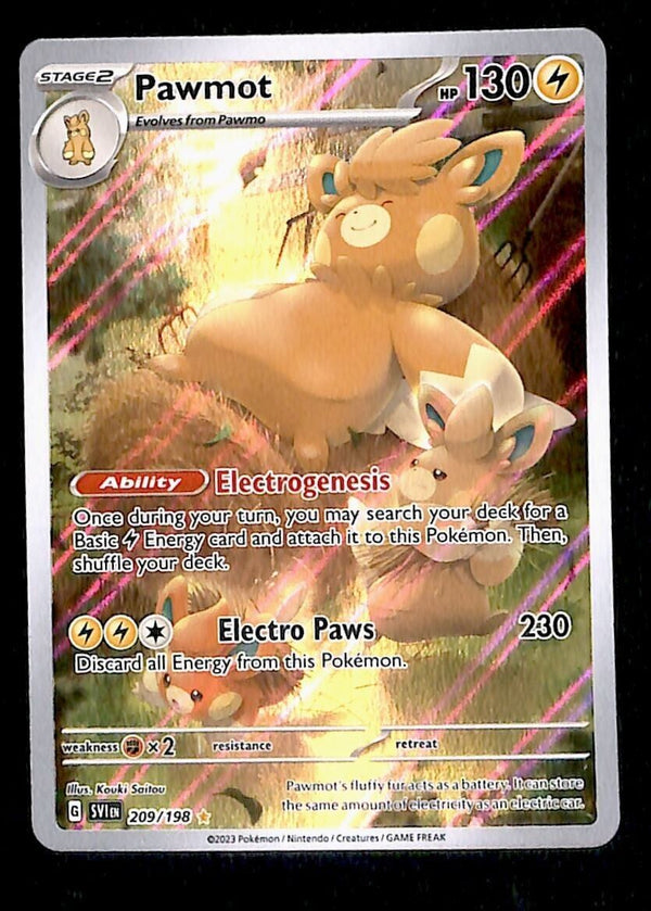 Pawmot Illustration Rare Scarlet & Violet Bae 209/198, NM Pokemon Card Pawmot Illustration Rare Scarlet & Violet Bae 209/198, NM Pokemon Card